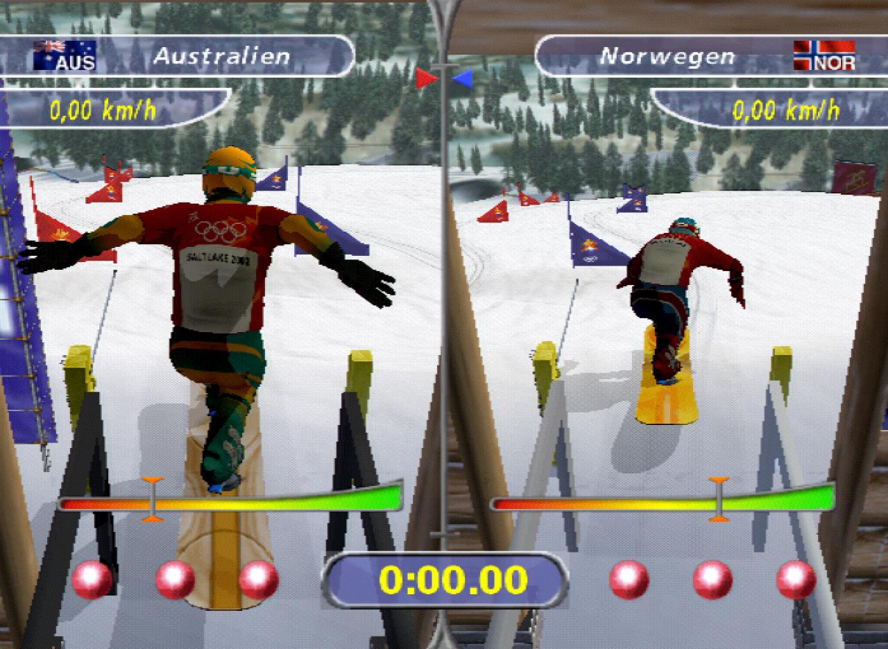 [05/04/2002] Snowboard-Slalom ist die einzige Disziplin, die einen Splitscreenmodus unterstützt.
